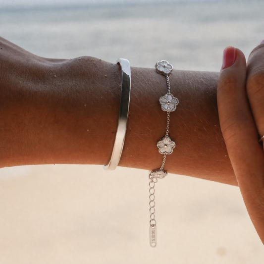 Trèfle Bracelet Silver & Pearl