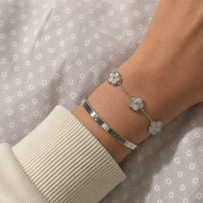Trèfle Bracelet Silver & Pearl