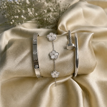 Trèfle Bracelet Silver & Pearl