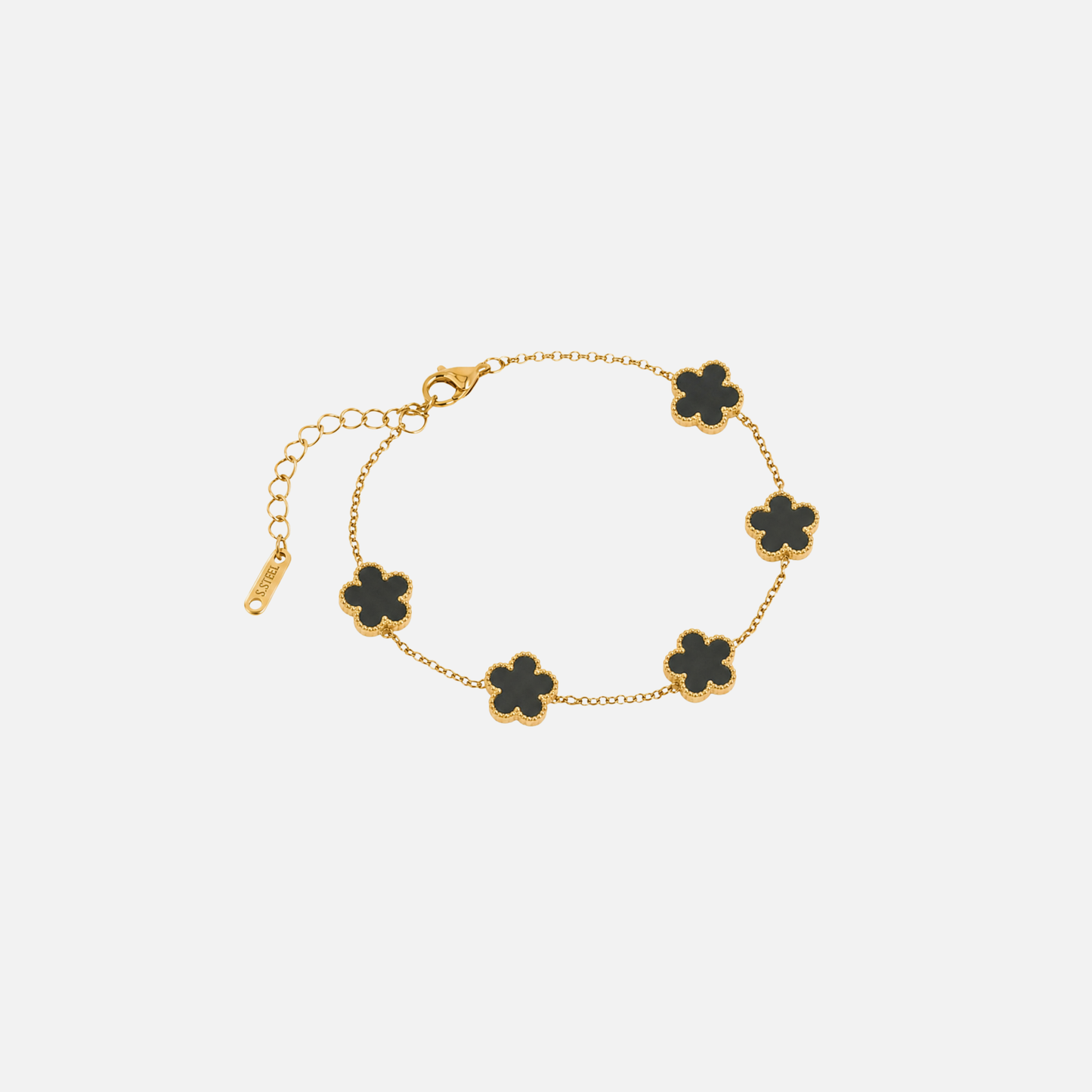 Trèfle Bracelet Gold & Onyx