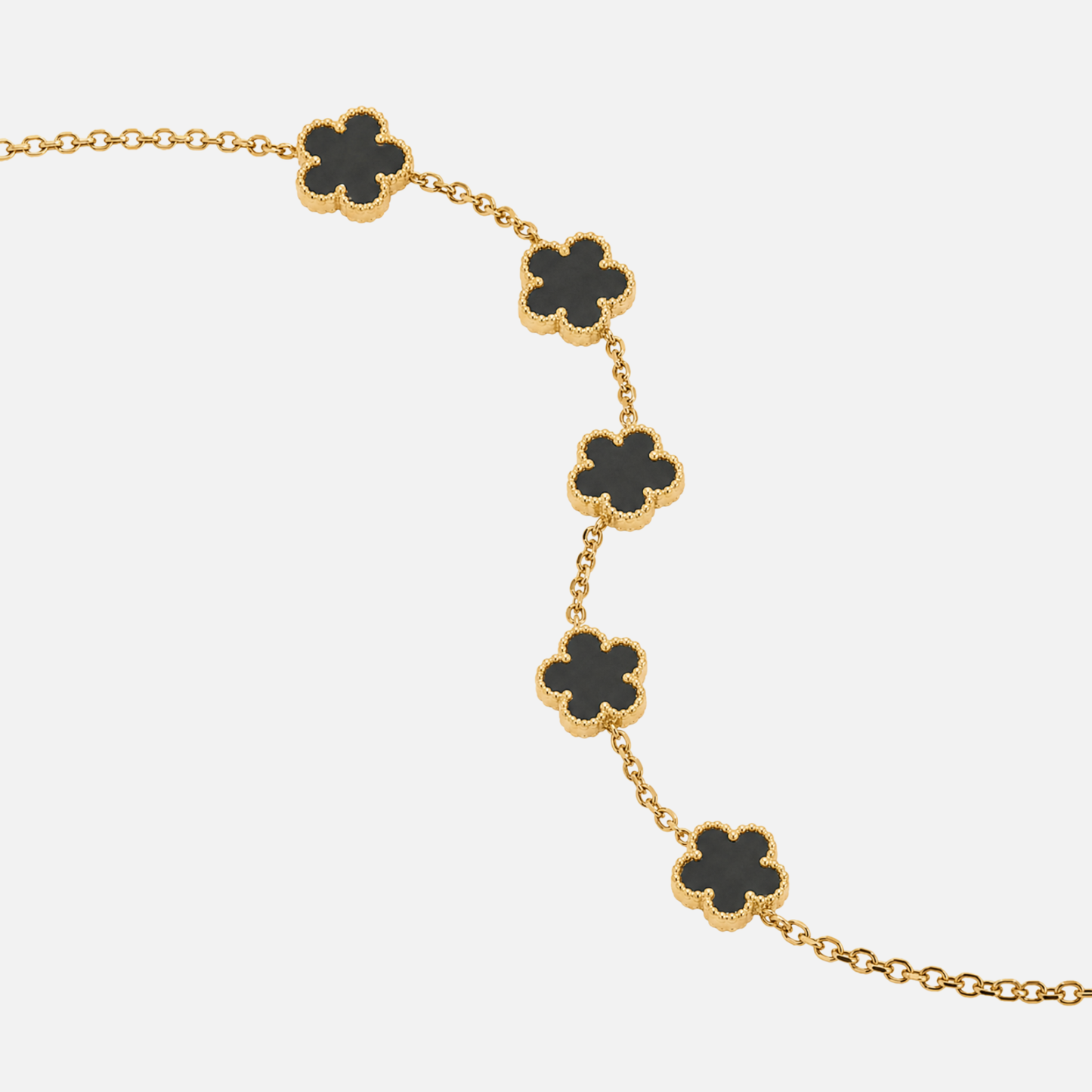 Trèfle Bracelet Gold & Onyx