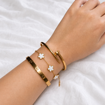 Trèfle Bracelet Gold & Pearl