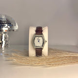 Premium Shimmer Dial Silver Brown Ladies Watch