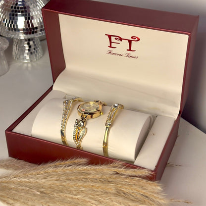 Time Gold Luxe Set with Premium Box Watch