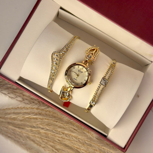 Time Gold Luxe Set with Premium Box Watch